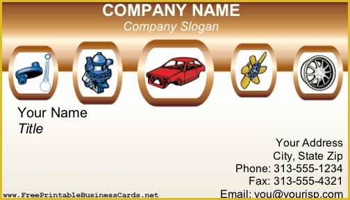 Auto Repair Business Card Templates Free Of Car Repair Business Card