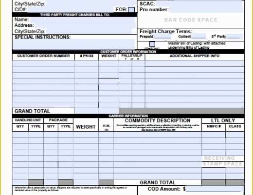 Auto Transport Bill Of Lading Template Free Of 5 Free Bill Of Lading Templates Excel Pdf formats