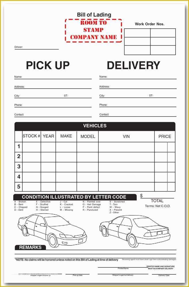 Auto Transport Bill Of Lading Template Free Of Auto Bill Of Lading form Free Olalaopx