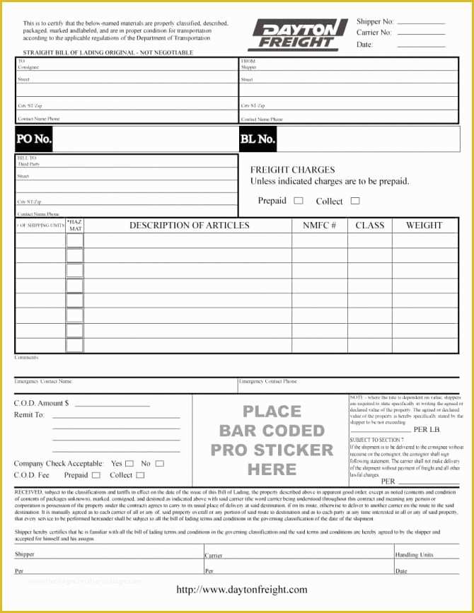 Auto Transport Bill Of Lading Template Free Of Auto Transport Bill Lading Template Free Bol Vehicle