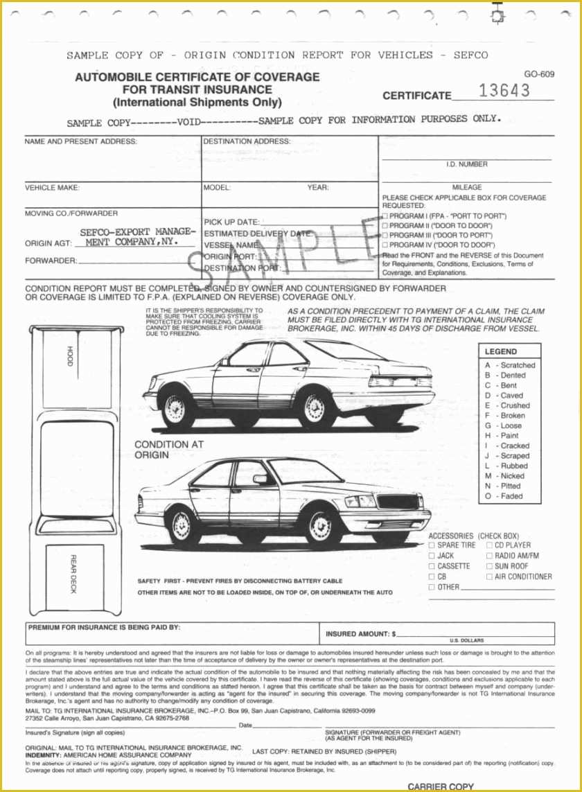 Auto Transport Bill Of Lading Template Free Of Free Auto Transport Bill Lading Template Vehicle form