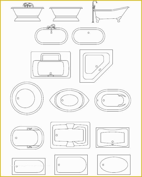 Autocad Templates Free Of Cad Symbol Spa Baths and Symbols On Pinterest