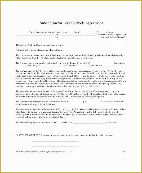 Automobile Lease Agreement Template Free Of 12 Vehicle Lease Agreement Templates Docs Word