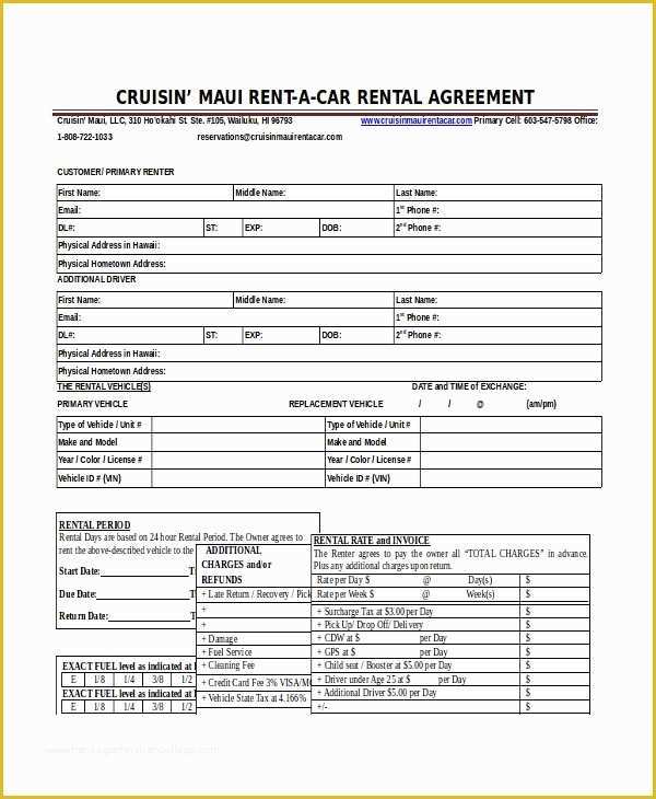 Automobile Lease Agreement Template Free Of 17 Car Rental Agreement Templates Free Word Pdf format