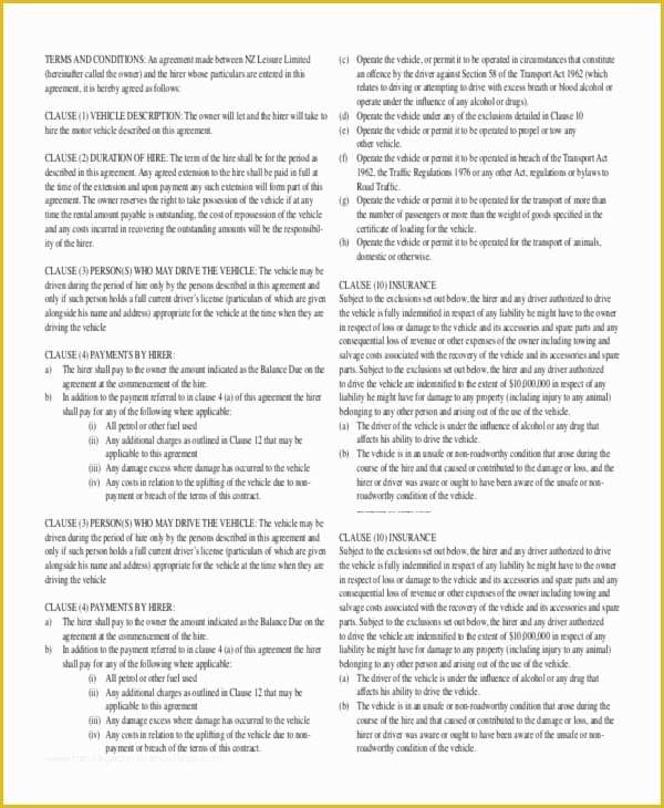 Automobile Lease Agreement Template Free Of 17 Car Rental Agreement Templates Free Word Pdf format