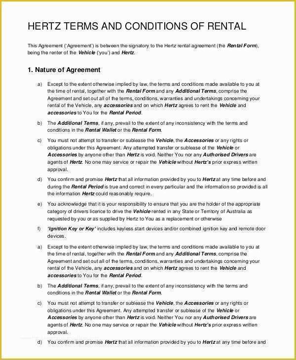 Automobile Lease Agreement Template Free Of Car Rental Agreement – 11 Free Word Pdf Documents