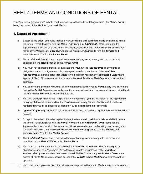 Automobile Lease Agreement Template Free Of Car Rental Agreement – 11 Free Word Pdf Documents