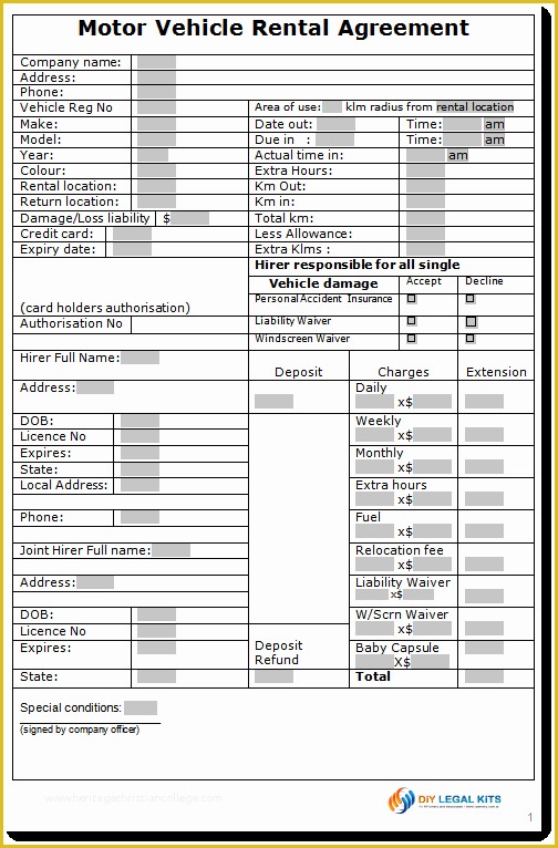 Automobile Lease Agreement Template Free Of Contract Template for Car Leasing Rental or Hire