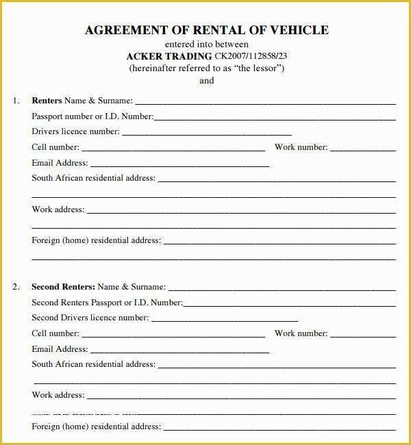 Automobile Lease Agreement Template Free Of House Lease Agreement 7 Free Pdf Doc Download