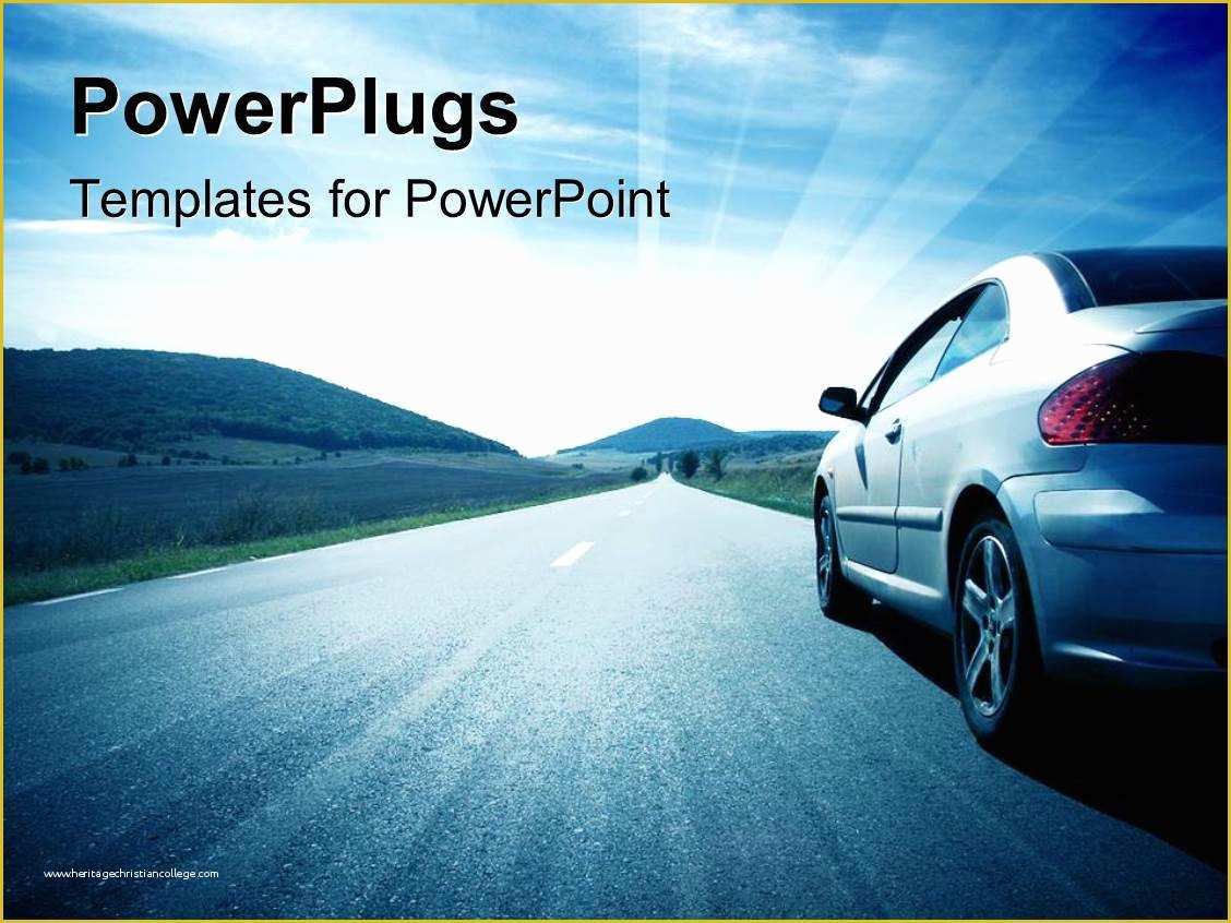 Automotive Powerpoint Templates Free Download Of Powerpoint Template A Car On the Road with Clouds In the