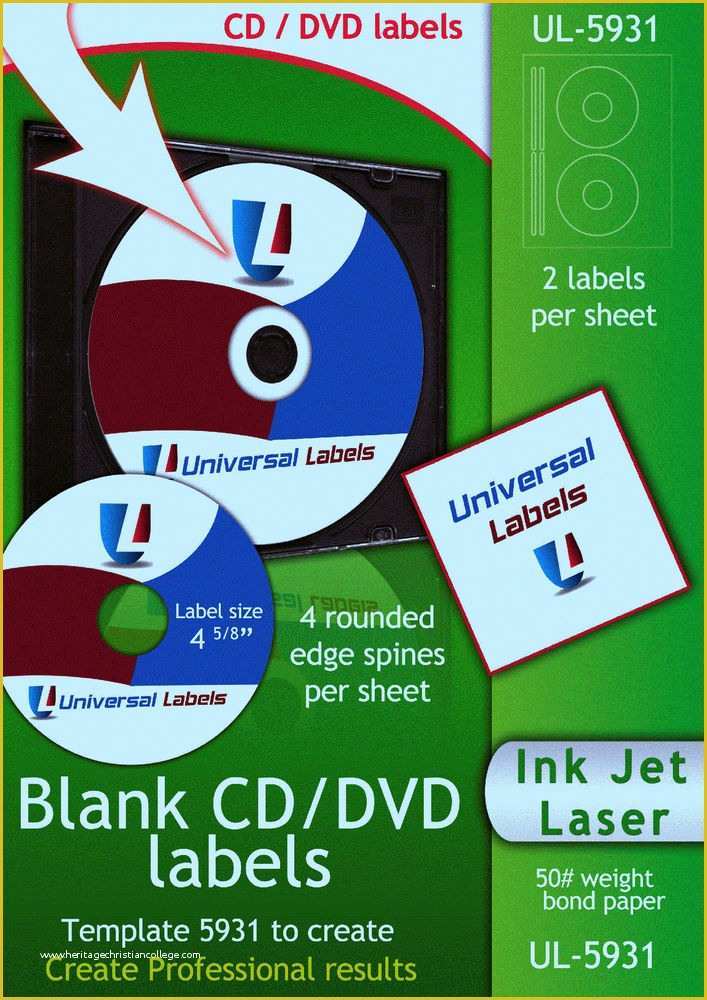 Avery Cd Labels Template 5931 Download Free Of 50 Cd or Dvd Labels 2 Labels & 4 Spines Per Sheet Made
