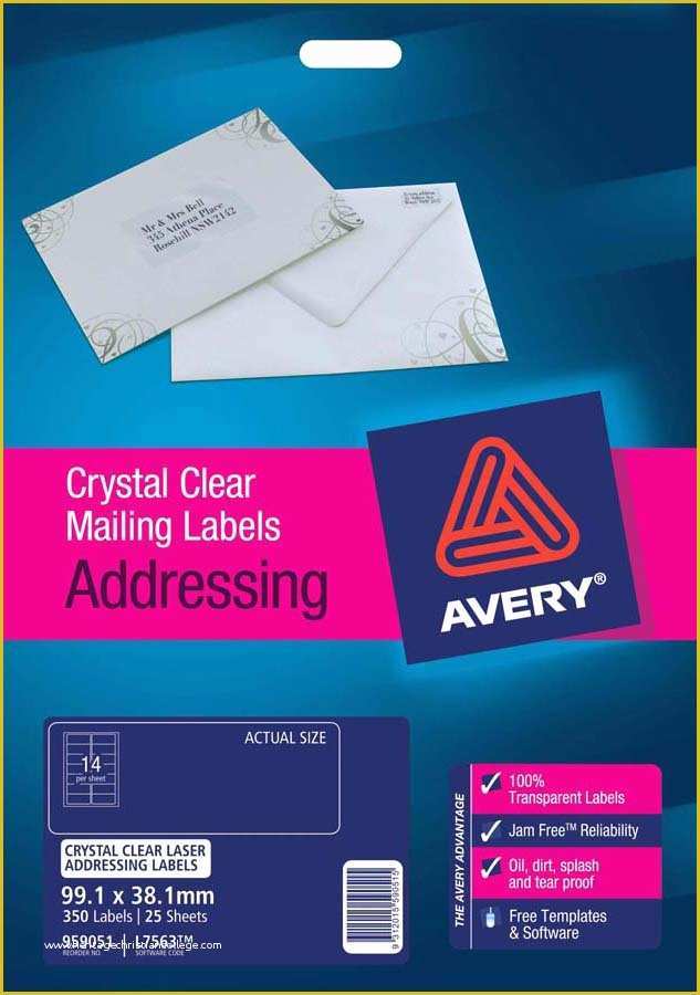 Avery Invitation Templates Free Of Avery Crystal Clear Address Labels L7563 25 Avery