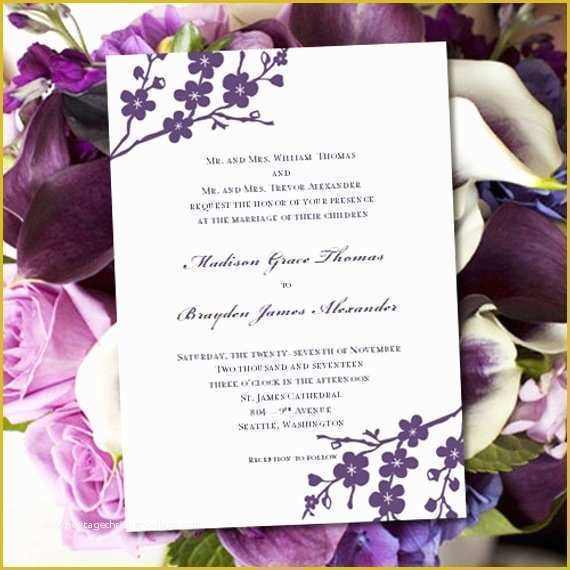 Avery Invitation Templates Free Of Invitation Printable Wedding Template Avery Purple