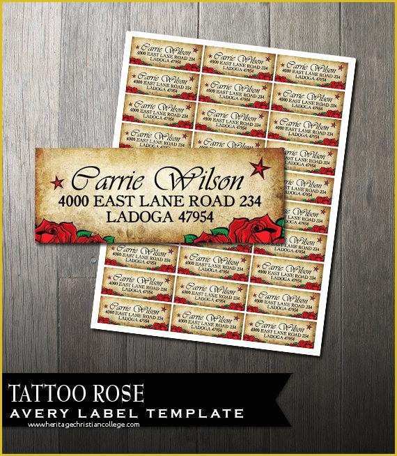 Avery Invitation Templates Free Of Tattoo Rose Wedding Mailing Address Label Avery by