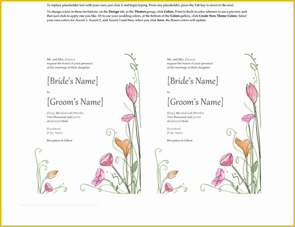 Avery Invitation Templates Free Of Wedding Invitations Watercolor Design 2 Per Page Works