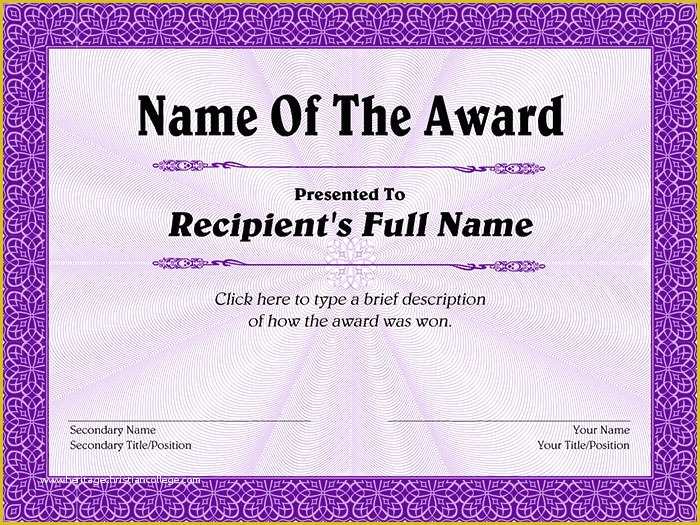 Award Certificate Template Free Of 30 Free Printable Certificate Templates to Download