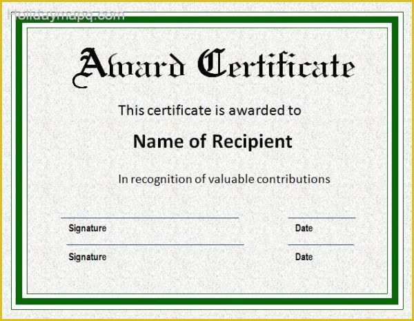 Award Certificate Template Free Of Award Certificate Template Holidaymapq