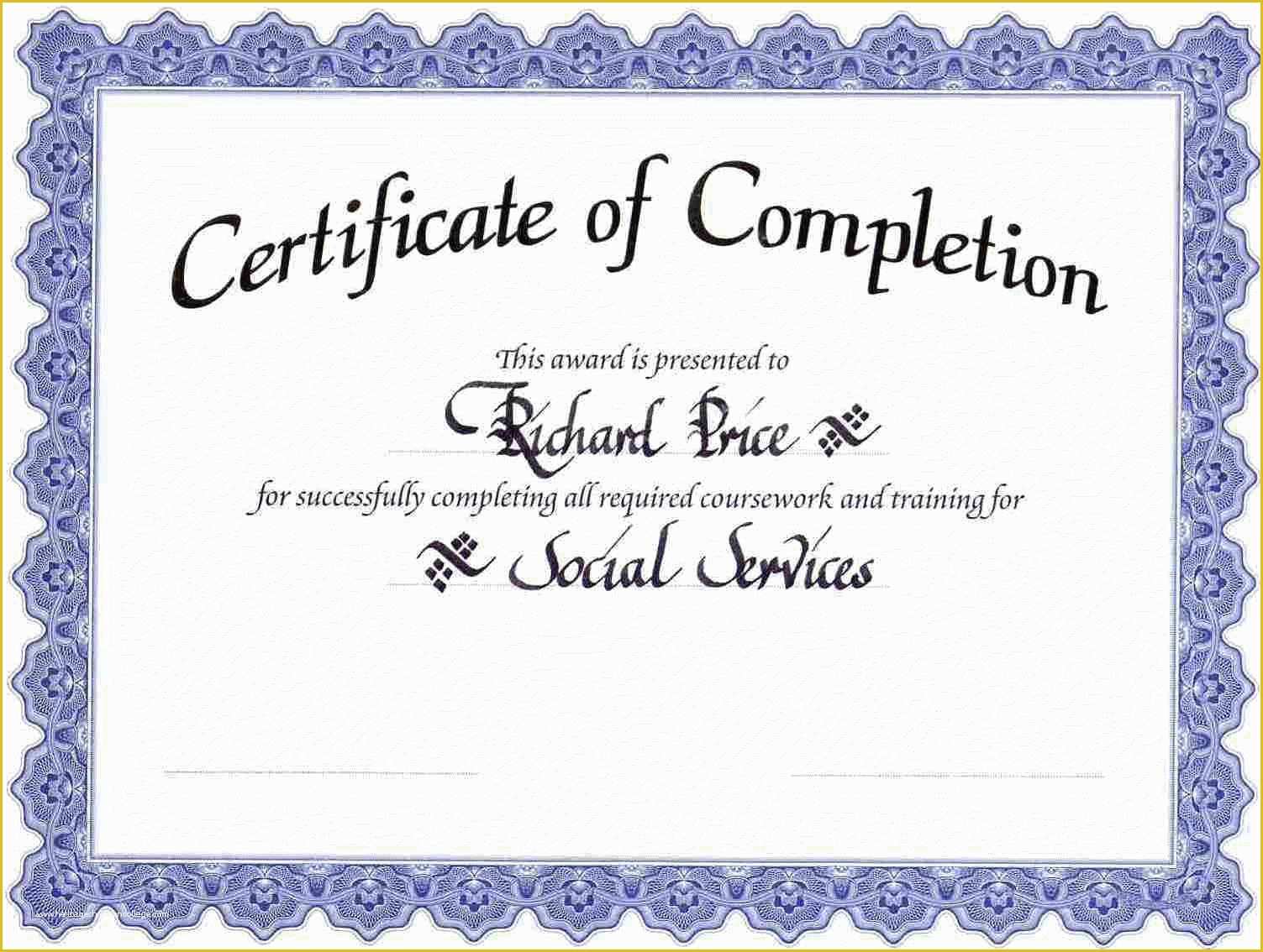Award Certificate Template Free Of Blank Award Certificate Templates