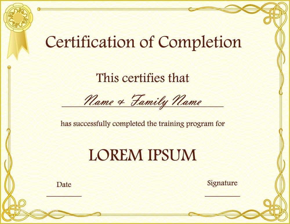 Award Certificate Template Free Of Certificate Templates