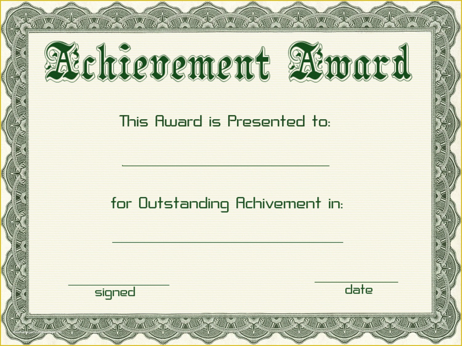 Award Certificate Template Free Of Certificate Templates