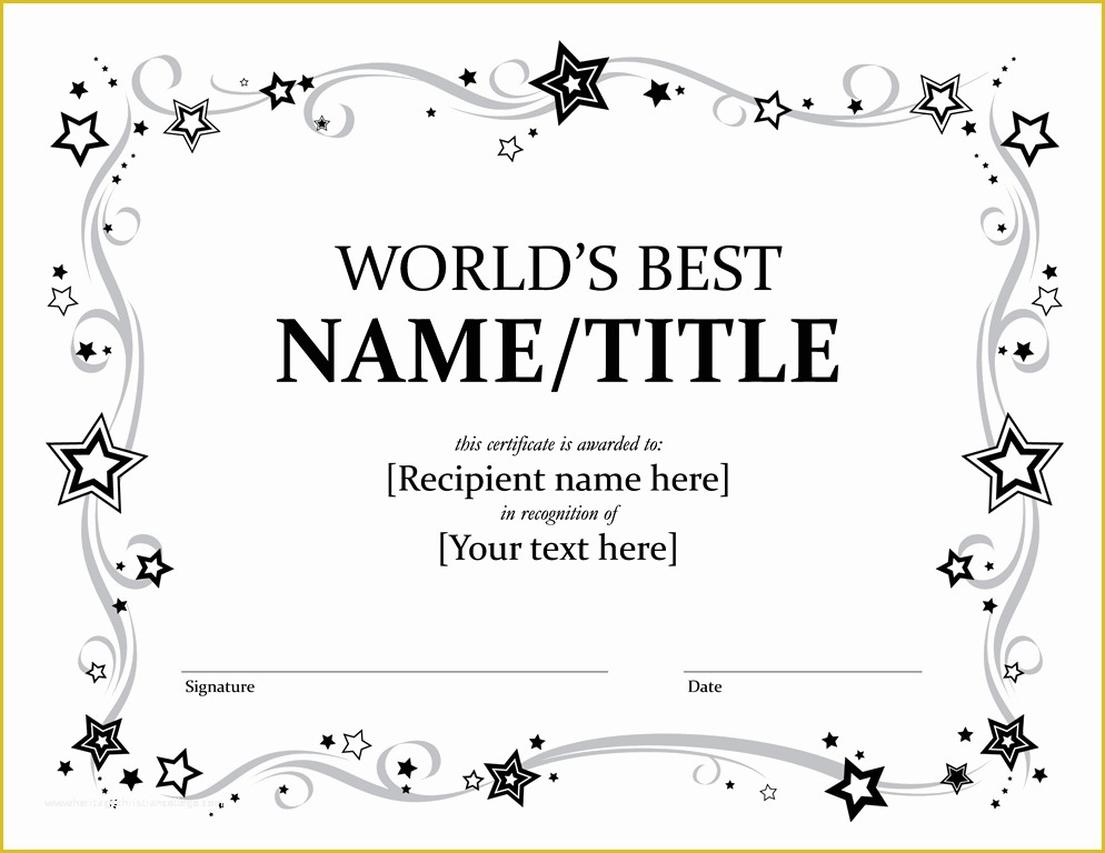 Award Certificate Template Free Of Certificates Fice