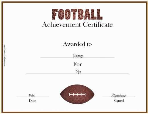Award Certificate Template Free Of Free Custom Football Certificates