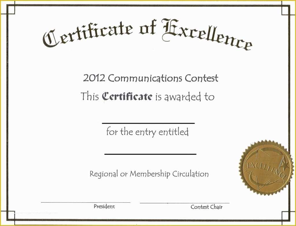 Award Certificate Template Free Of Free Editable Certificate Of Excellence Template Example