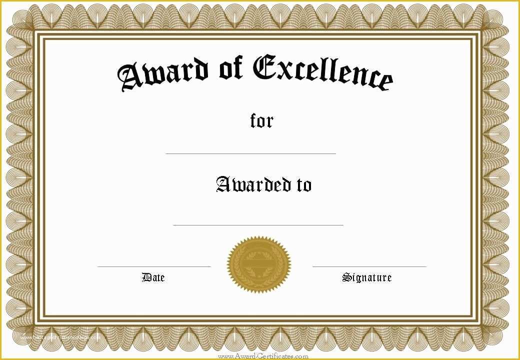 Award Certificate Template Free Of Free Funny Award Certificates Templates
