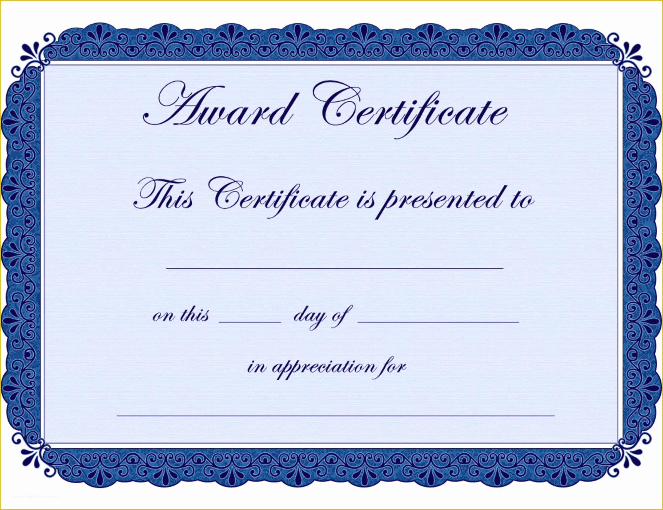 Award Certificate Template Free Of Free Printable Award Certificate Borders