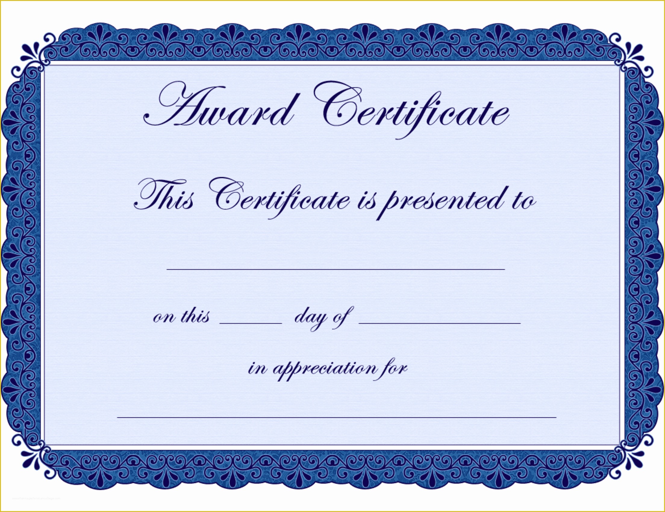 Award Certificate Template Free Of Free Printable Award Certificate Borders