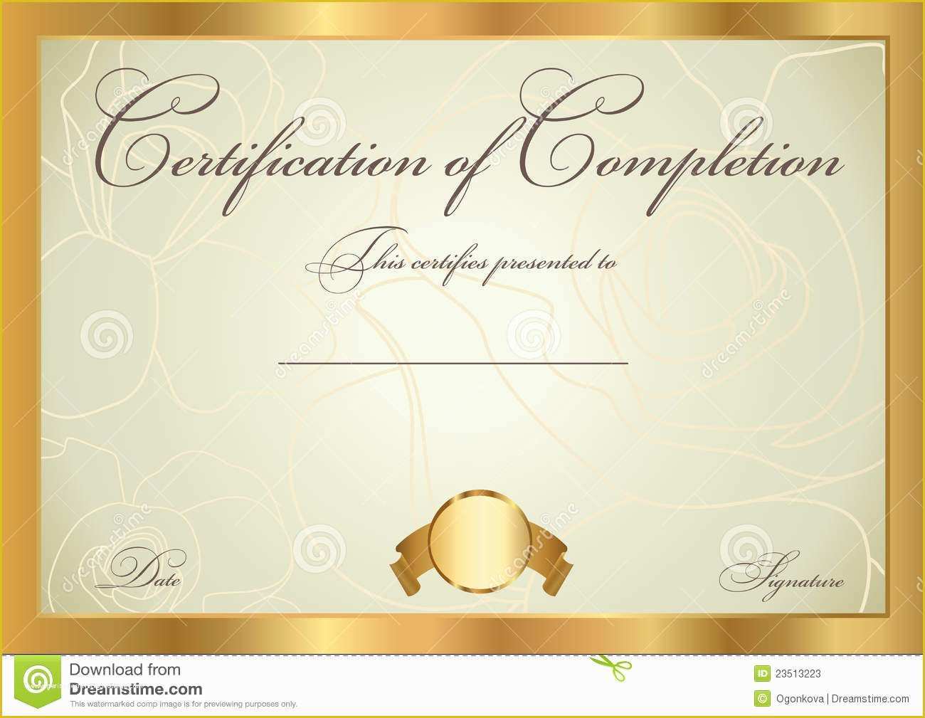 Award Certificate Template Free Of Gold Award Certificate Template Templates Collections