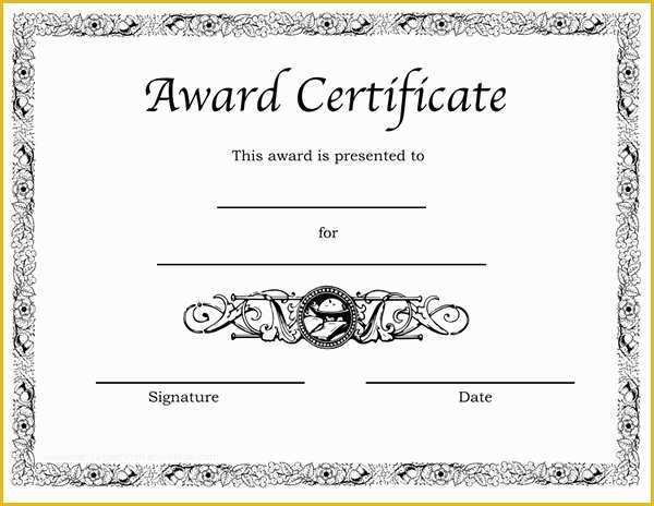 Award Certificate Template Free Of Printable Award Certificate Templates