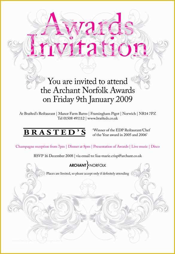 Award Invitation Template Free Of 10 Glorious Award Ceremony Invitation Templates Psd Ai