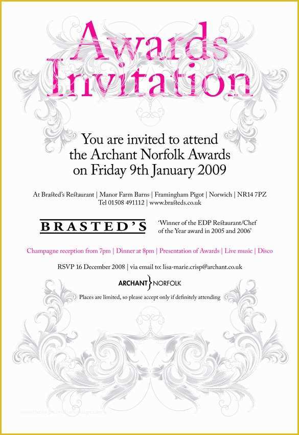 Award Invitation Template Free Of 10 Glorious Award Ceremony Invitation Templates Psd Ai