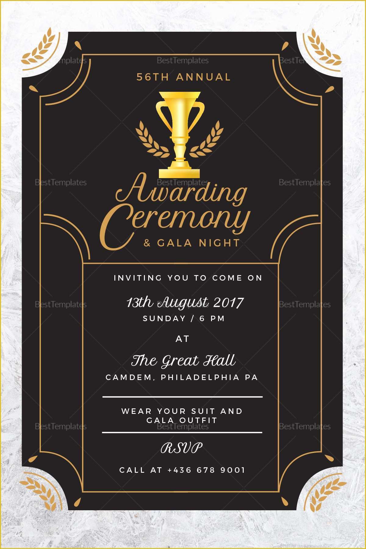 Award Invitation Template Free Of Annual Award Ceremony Invitation Design Template In Psd