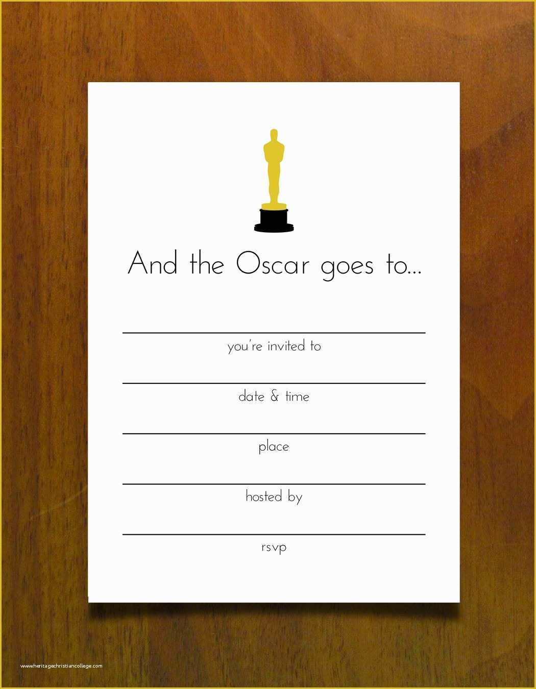 Award Invitation Template Free Of Free Printables for An Oscar Party Invite Oscars Free