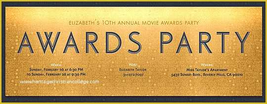 Award Invitation Template Free Of Free Viewing Party Line Invitations Evite