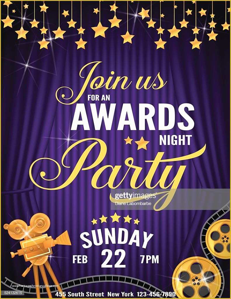 Award Invitation Template Free Of Movie Awards Night Party Invitation Template Vector Art