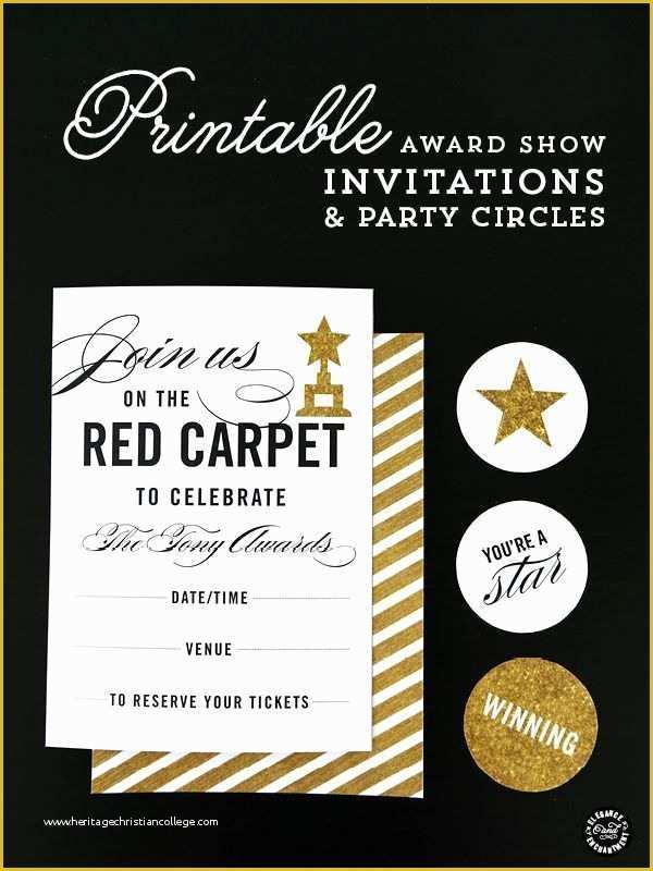 Award Invitation Template Free Of Red Carpet Award Show Party Printables Invitation and