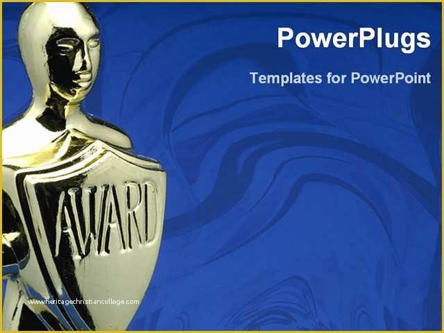 Awards Ceremony Powerpoint Template Free Of Image Of A Award In Blue Background Powerpoint Template