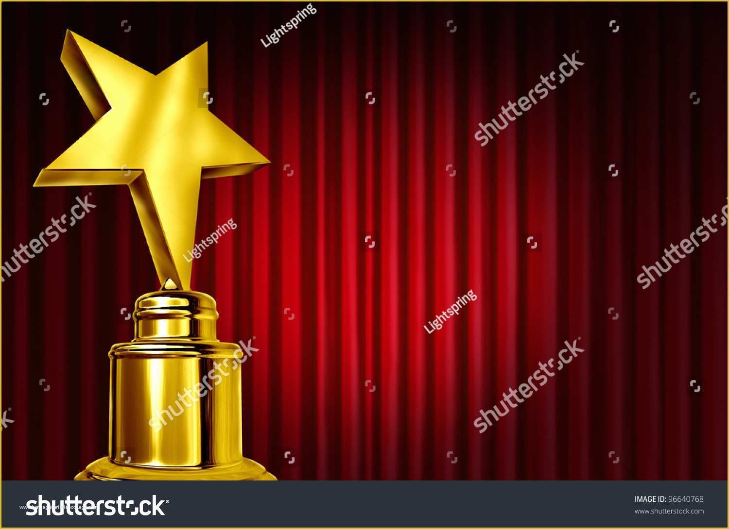 Awards Ceremony Powerpoint Template Free Of Star Award Red Curtains Velvet Stock Illustration