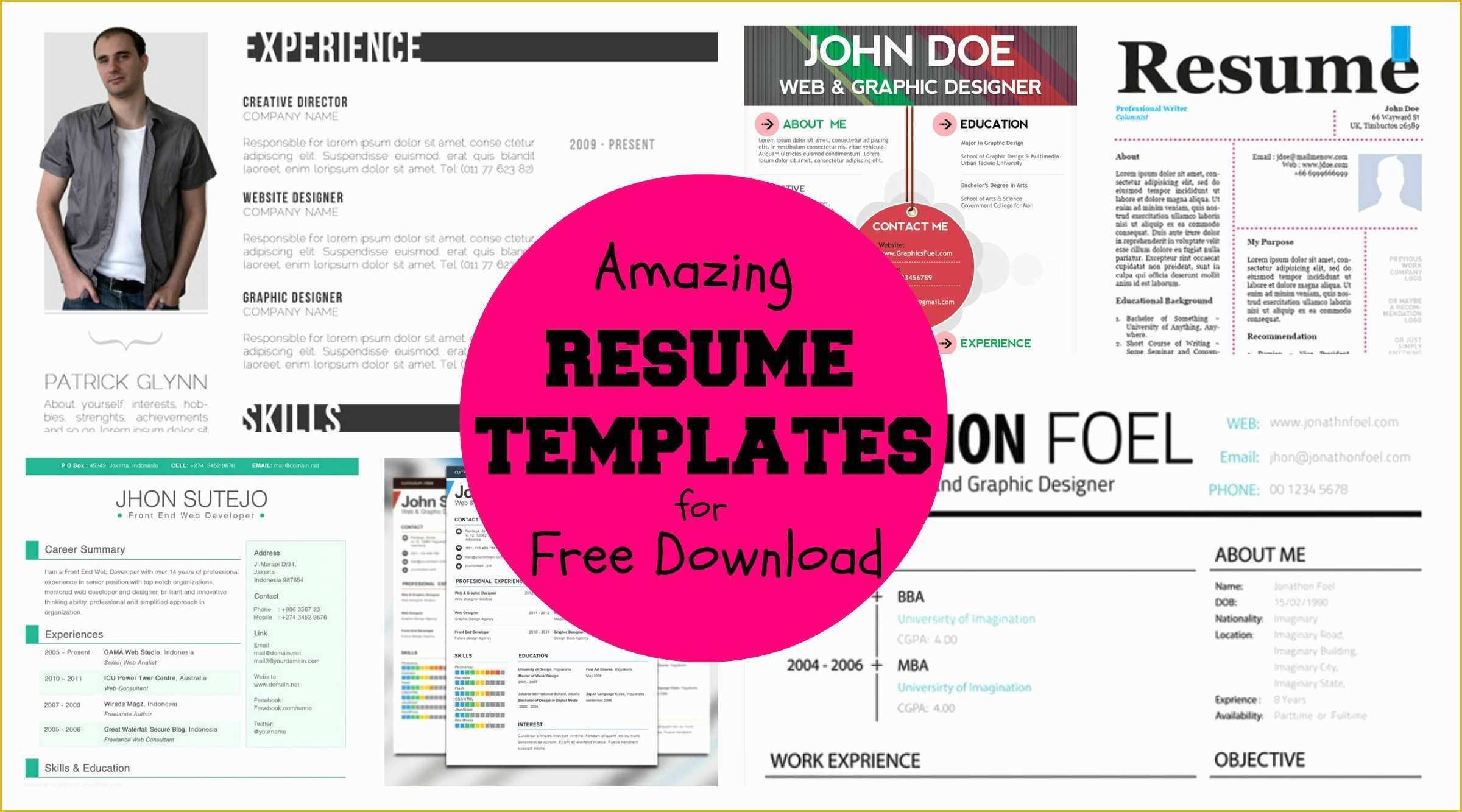 Awesome Resume Templates Free Of 20 Awesome Designer Resume Templates for Free Download