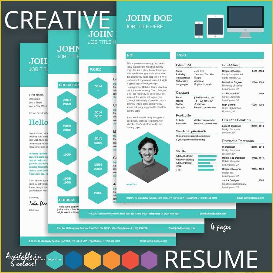 Awesome Resume Templates Free Of Creative Resume Template for Pages