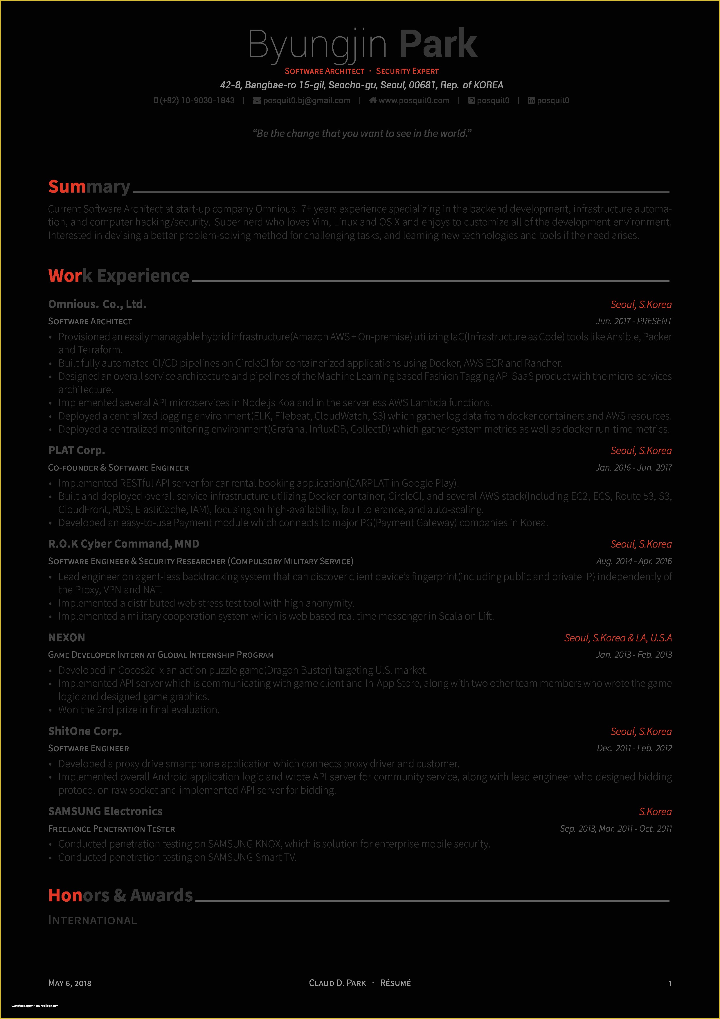 Awesome Resume Templates Free Of Github Posquit0 Awesome Cv Awesome Cv is Latex Template