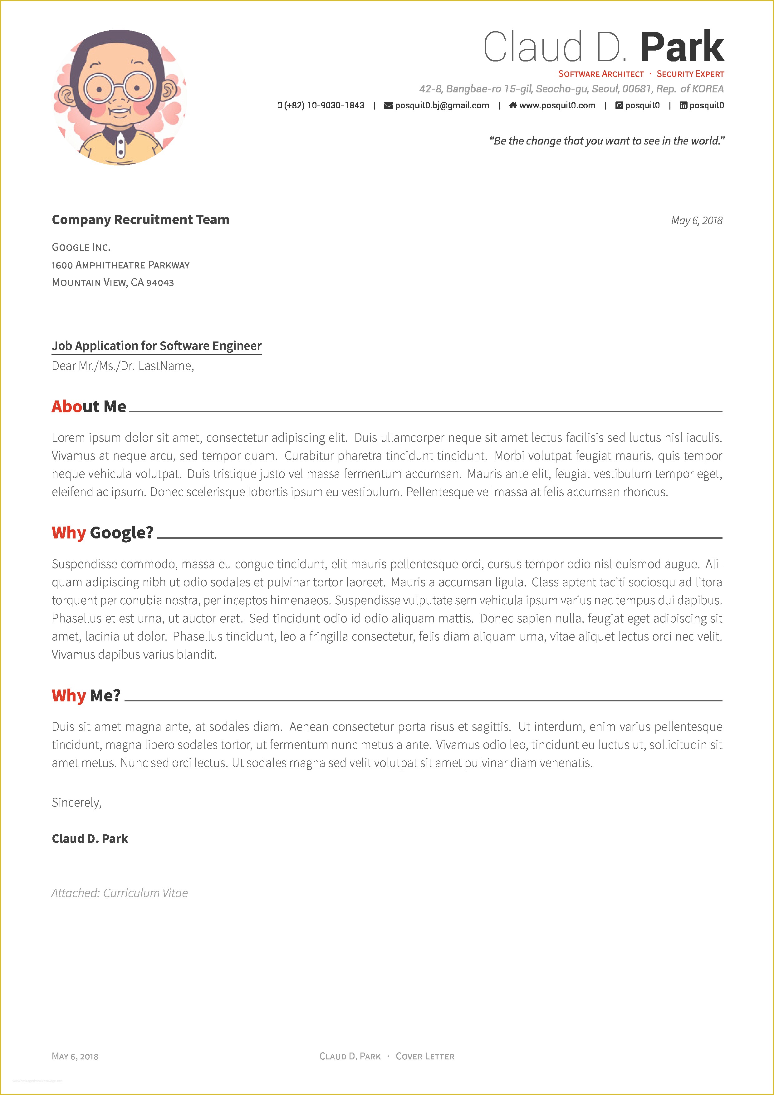 Awesome Resume Templates Free Of Github Posquit0 Awesome Cv Awesome Cv is Latex Template