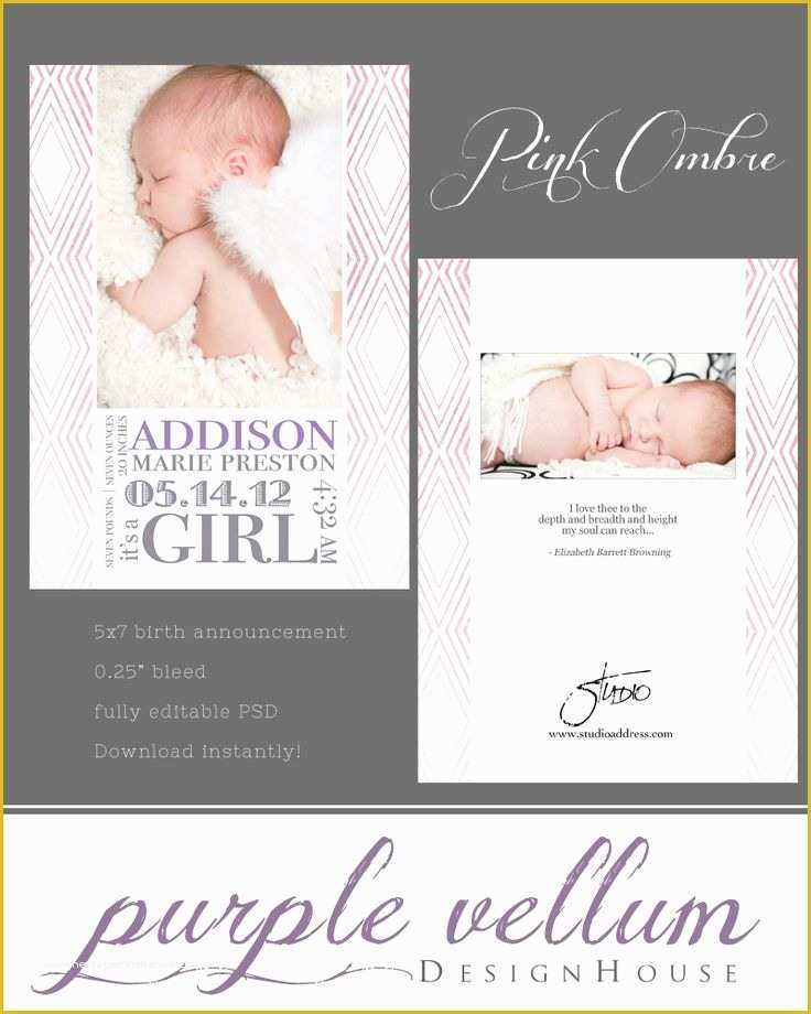Baby Announcement Cards Free Template Of 26 Best Birth Announcements Images On Pinterest