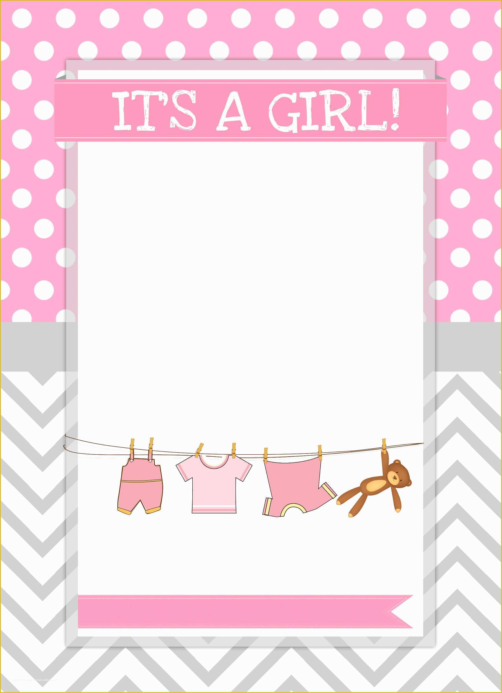 Baby Announcement Cards Free Template Of Baby Girl Shower Free 