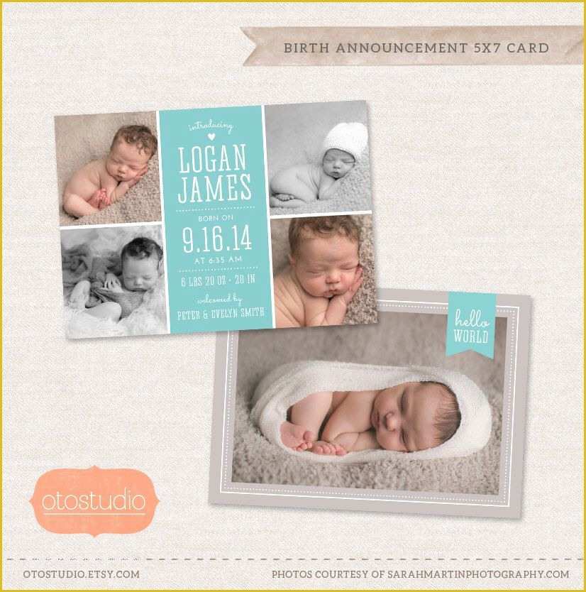 Baby Announcement Cards Free Template Of Birth Announcement Template Collage Elegant Baby
