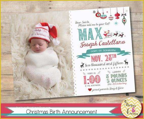 Baby Announcement Cards Free Template Of Christmas Birth Announcement Christmas Card Template
