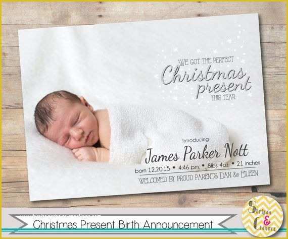 Baby Announcement Cards Free Template Of Christmas Birth Announcement Printable Santa Baby